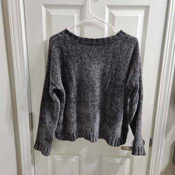 Aerie Chenille Shine Gray Knit Sweater (size S) - Picture 3 of 6